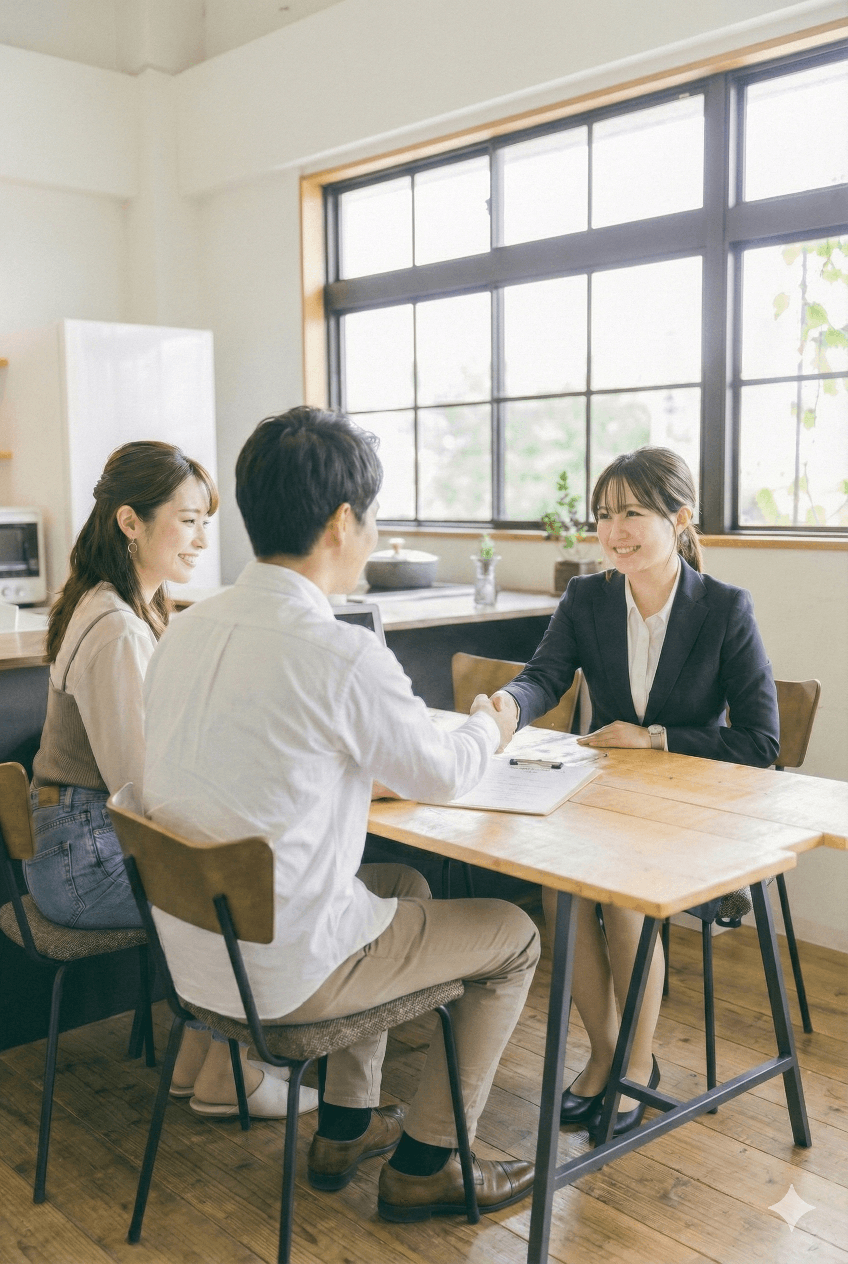 住宅相談の様子 - 家づくりの代理人がご夫婦をサポート
